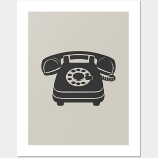 Line art of a Rotary Phone Posters and Art